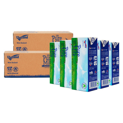 纽仕兰3.5g蛋白质全脂纯牛奶新西兰进口全脂高钙牛奶250ml*48盒