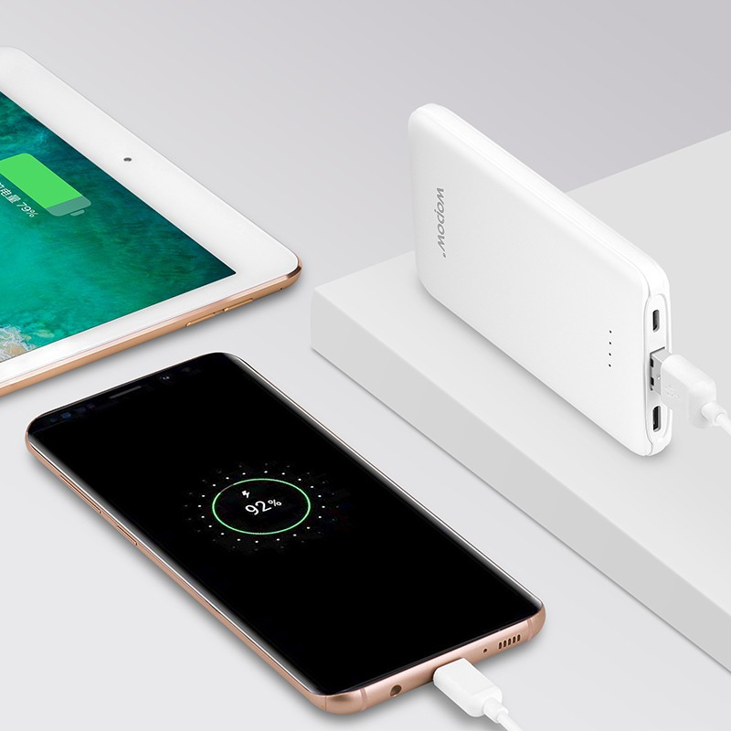 wopow沃品l05充电宝5000毫安充电宝移动电源安卓苹果手机通用白色5000