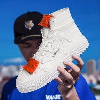 乐.妮可.菈(le.nike.la)ins超火的鞋子男潮鞋aj1空军一号情侣款运动高帮鞋男_1 白色c01（男款） 39