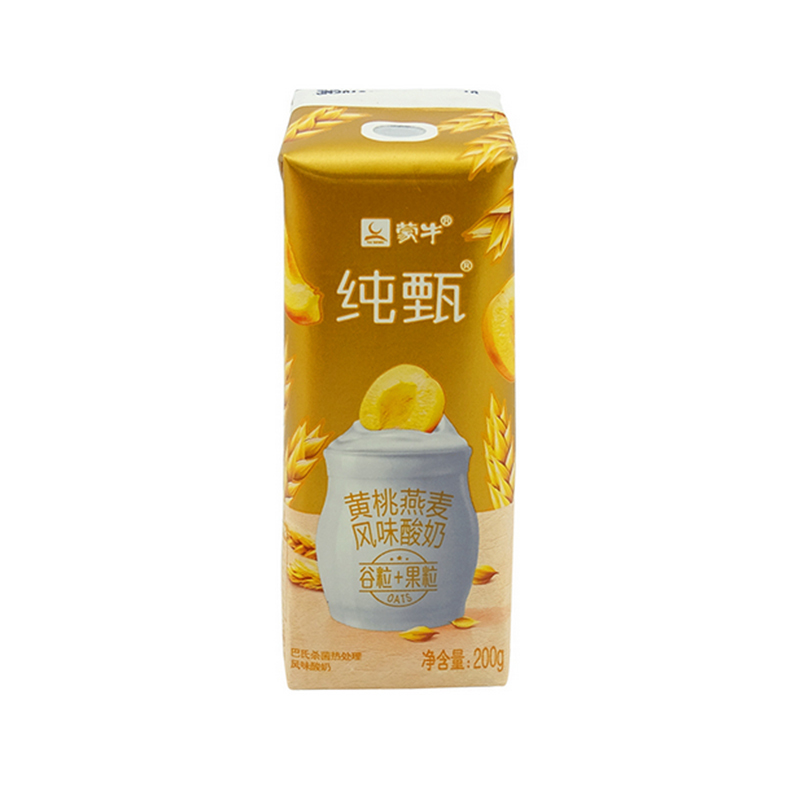 蒙牛(MENGNIU)纯甄风味酸牛奶 燕麦+黄桃 200g*10 礼盒装