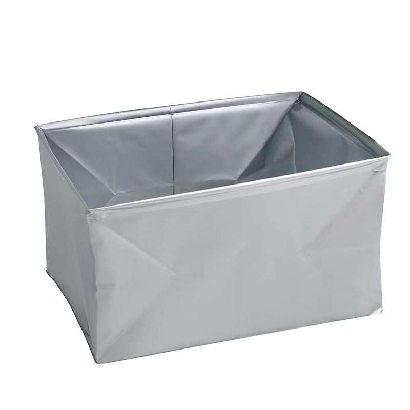 华普思加厚收纳箱带手提收纳筐家用创意折叠整理储物箱银灰防水袋50L