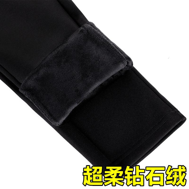 迪鲁奥（DILUAO)40岁50岁妈妈穿的裤子加厚打底裤女外穿长裤秋冬季高腰黑色弹力紧身妈_975 3XL 黑色【钻石绒】