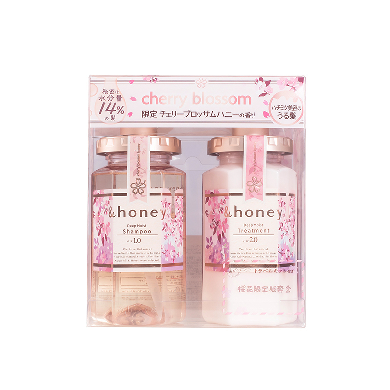 日本安蒂花子(&honey)樱花洗护套装 滋养修护蓬松改善毛躁
