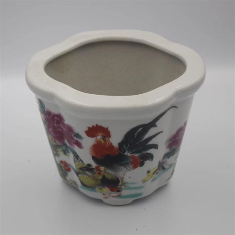 美帮汇复古风多款可选海棠异形小号花盆陶瓷花盆菖蒲盆多肉兰花仿古花盆高清大图