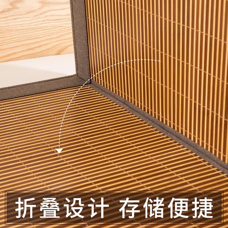 竹席凉席1.8m床三件套夏季1.5米席双面折叠冰丝席子1.82_338高清大图