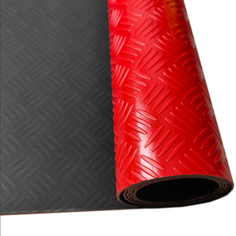 臻远 ZY-DT041橡胶防滑阻燃地垫车间仓库地板垫走廊地毯 红色0.9米宽1米长
