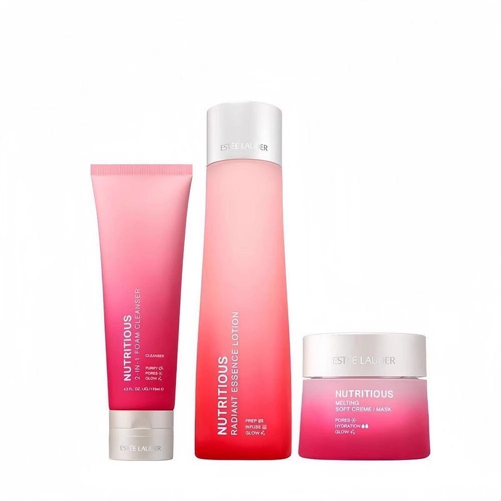 雅诗兰黛(Estee Lauder)鲜活亮采红石榴护肤三件套 洁面125ml爽肤水200ml面霜50ml