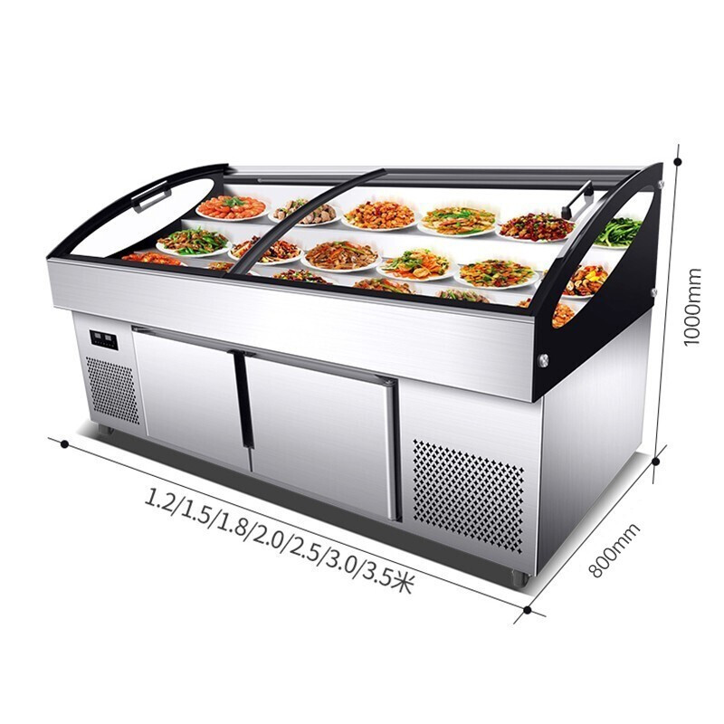 喜莱盛 阶梯式点菜柜展示柜冷藏 麻辣烫展示柜 阶梯冰台 水果捞展示柜