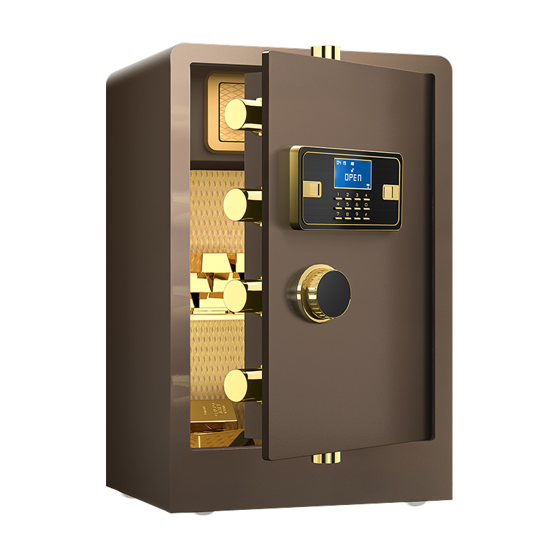 臻远ZY-NW-BXGS-41全钢实心保险柜办公防盗保险箱 高70cm咖色电子款