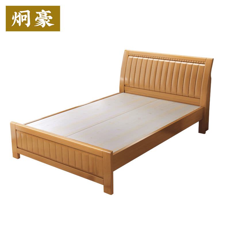 炯豪 新中式实木床宿舍单人床 1米/张图片
