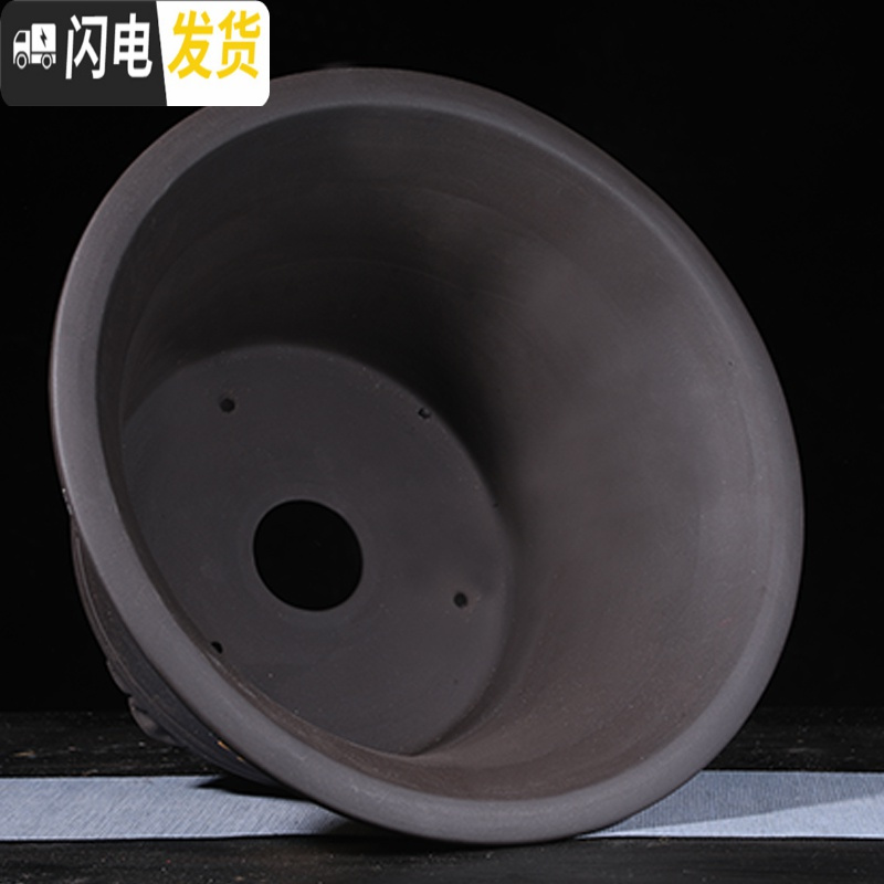 三维工匠紫砂花盆特大号盆景盆老桩盆阳台种树大口径陶瓷花盆 45cm超大黄盆景盆 尺寸如图所示花盆容器