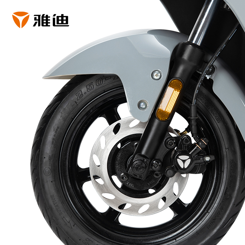 雅迪新款DE2电自锂电48v24Ah电动自行车都市骑行电瓶车100公里长续航男女通用款电动车 白色锂电-尾箱版