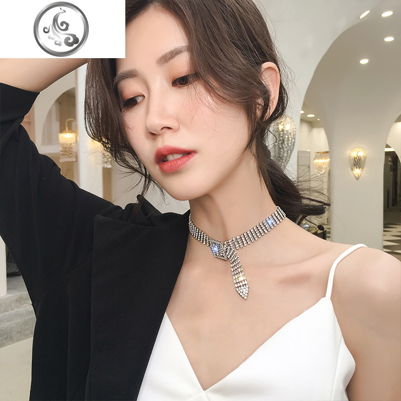 满钻项链女潮网红ins酷颈链锁骨链脖链饰品短款颈带项圈 JiMi