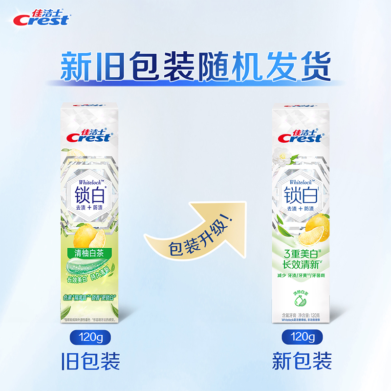 佳洁士 120g双色锁白牙膏清柚白茶(单位:支)高清大图