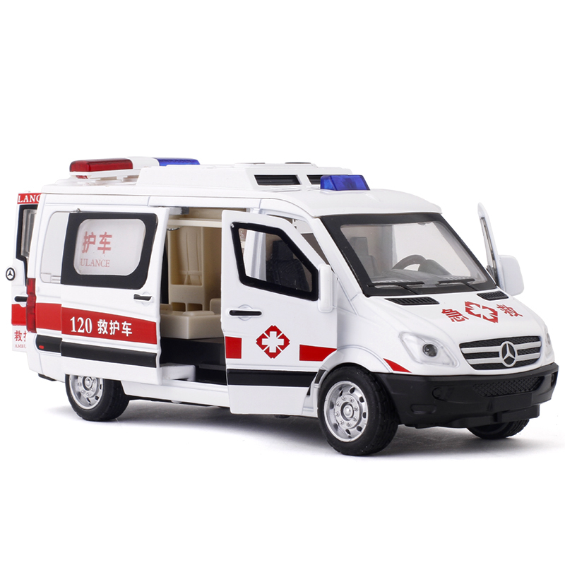 儿童120救护车玩具仿真110警车汽车模型男孩合金消防车小汽车玩具