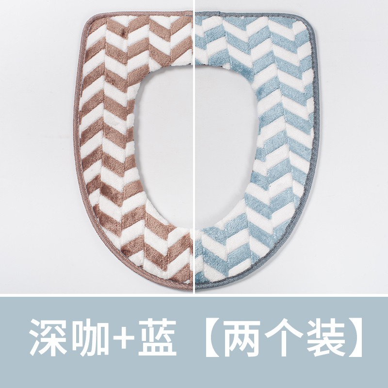 马桶垫子坐便套家用坐垫秋冬四季通用马桶圈粘扣款式毛绒冬季坐垫 三维工匠高清大图