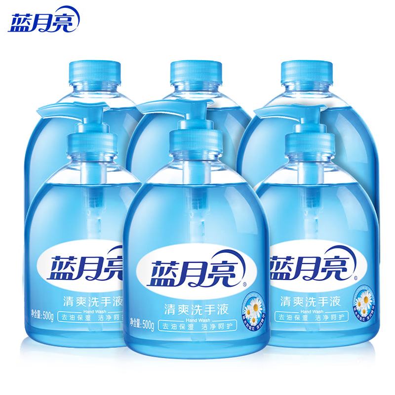 蓝月亮 洗手液组合:野菊花洗手液500g瓶*3+野菊花洗手液500g瓶补*3高清大图