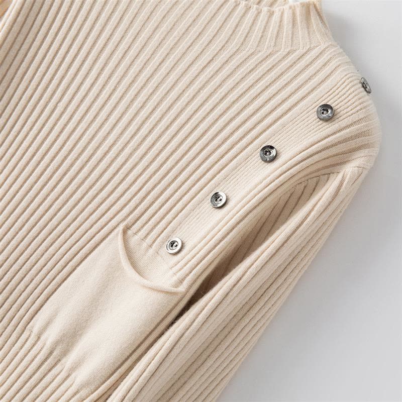 2021秋冬新款轻熟风优雅修身显瘦蕾丝针织拼接连衣裙图片