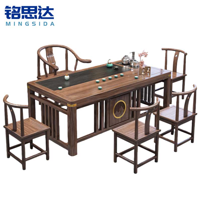 铭思达茶桌1.6米5椅套高清大图