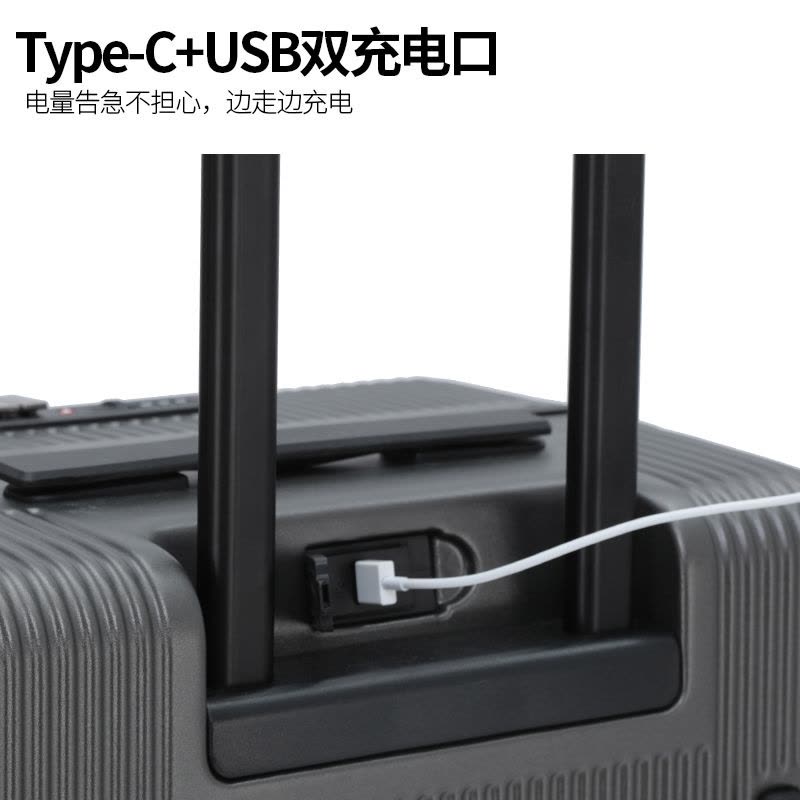 罗恩Ronoen多功能杯架侧开盖铝框登机箱20寸行李箱大容量旅行箱24寸高颜值男女学生密码箱可充电皮箱子商务拉杆箱硬图片