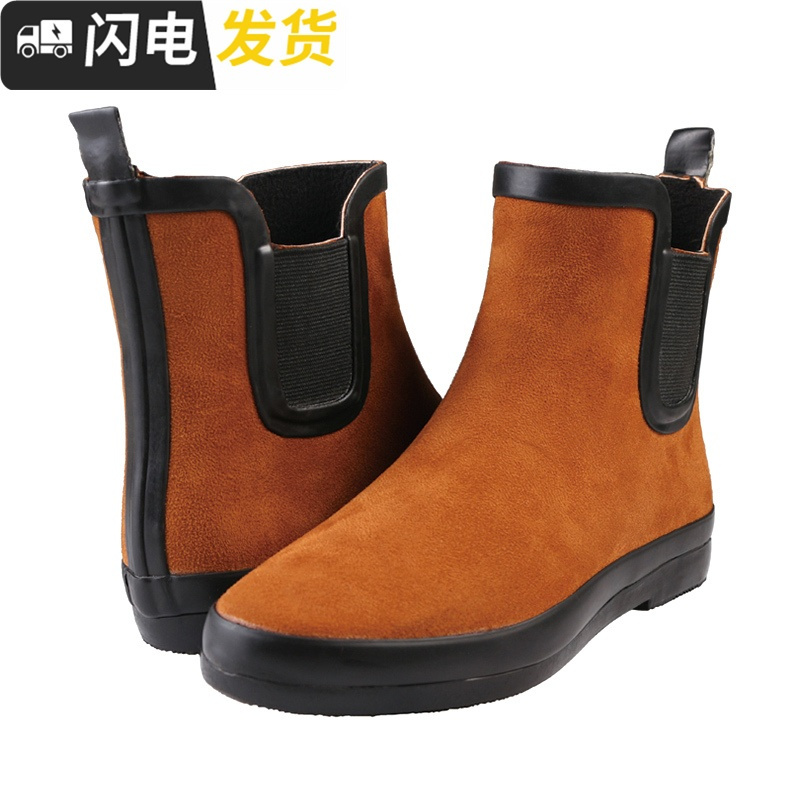 雨鞋女成人加绒韩国可爱短筒雨靴时尚女士靴防鞋胶鞋保暖启如