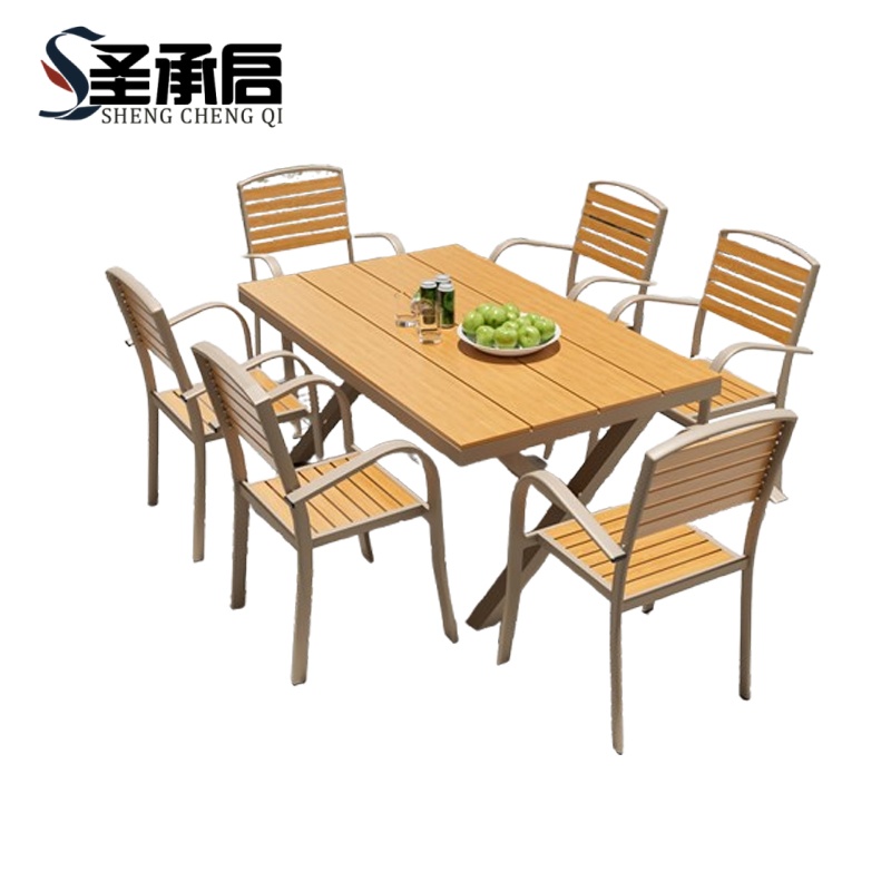 圣承启 桌椅组合 长150+6椅 套