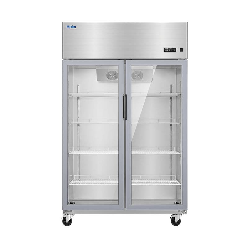 海尔海纳系列 风冷无霜厨房冰箱大容量冷藏冰柜透明玻璃门不锈钢保鲜冷柜 SLG-955C2W 双门894升图片