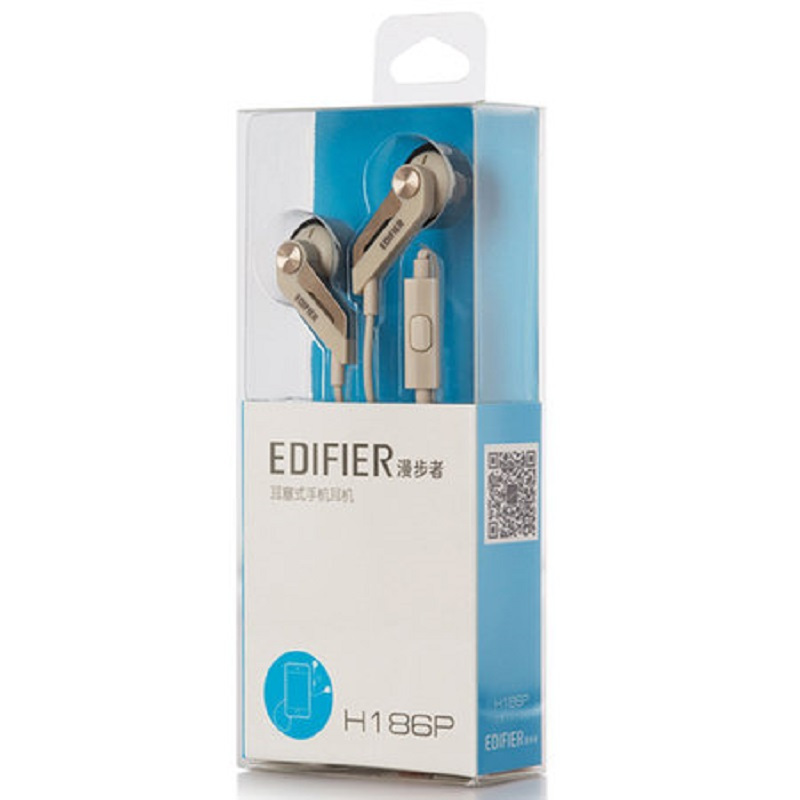 漫步者(EDIFIER) h186p智能手机耳机耳塞式耳麦 线控可通话音乐 卡其金色(单位:副)