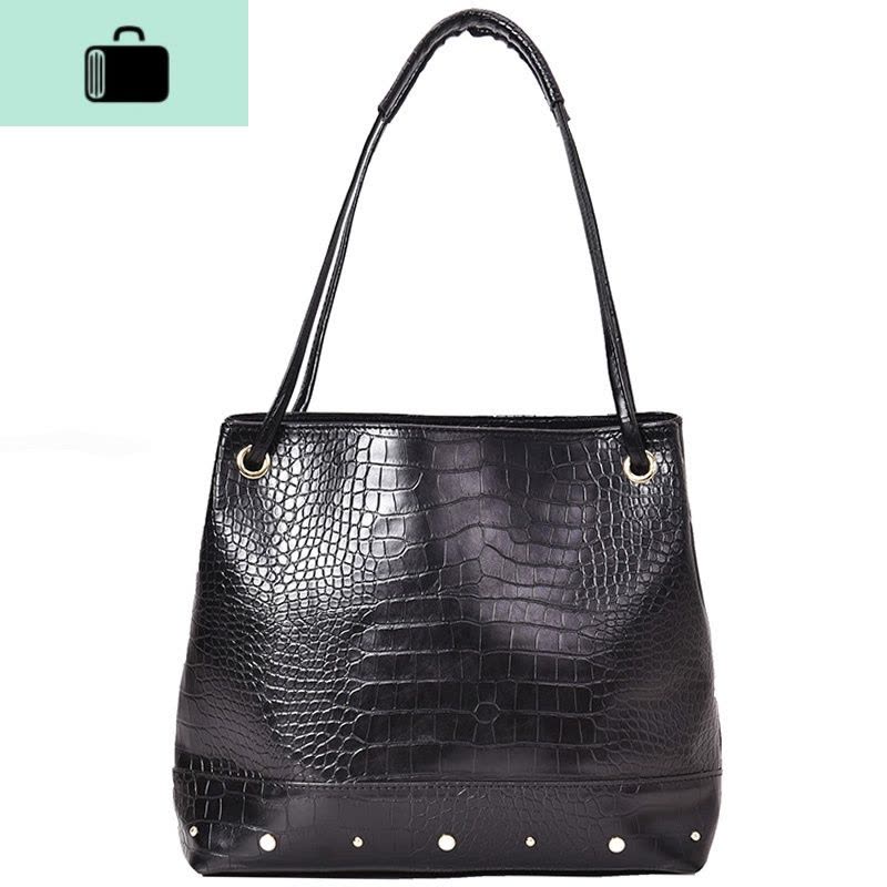 复古港风单肩包大包包女2020新款潮韩版百搭质感斜挎包时尚水桶包NEW LAKE女士单肩包图片