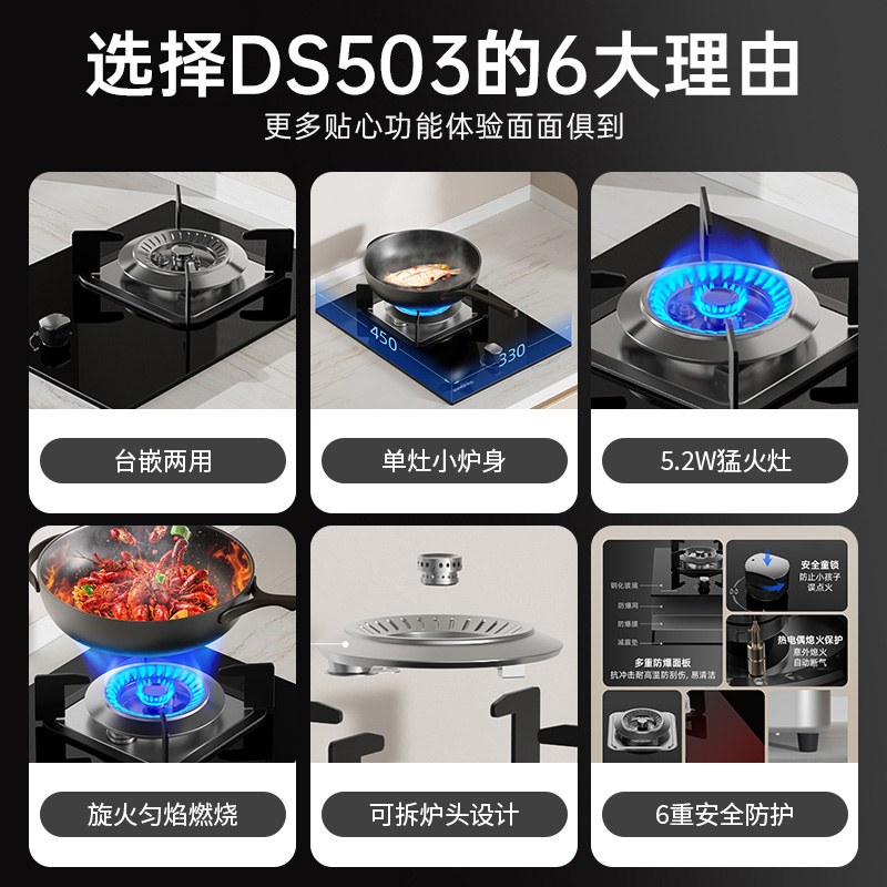 迅达DS503嵌入式单灶天然气高清大图