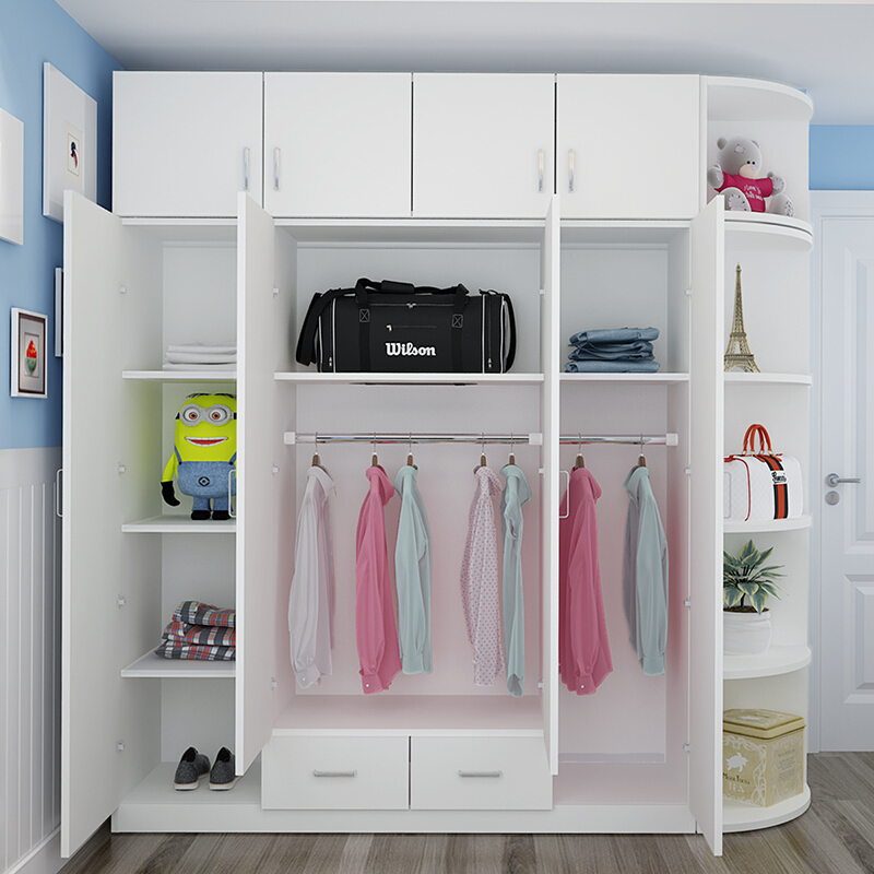 衣柜三四衣柜实木组装衣柜简约现代经济型衣柜简易衣柜木衣柜