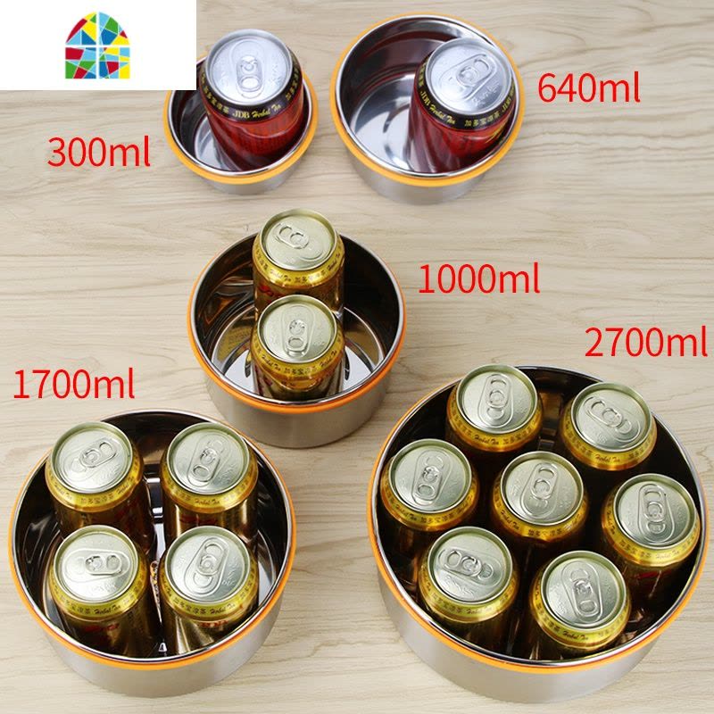 304不锈钢密封碗带盖 小罐子圆形保鲜盒厨房收纳储存留样盒泡面碗 FENGHOU 三件套+保温袋送餐具四件套厨房工具图片