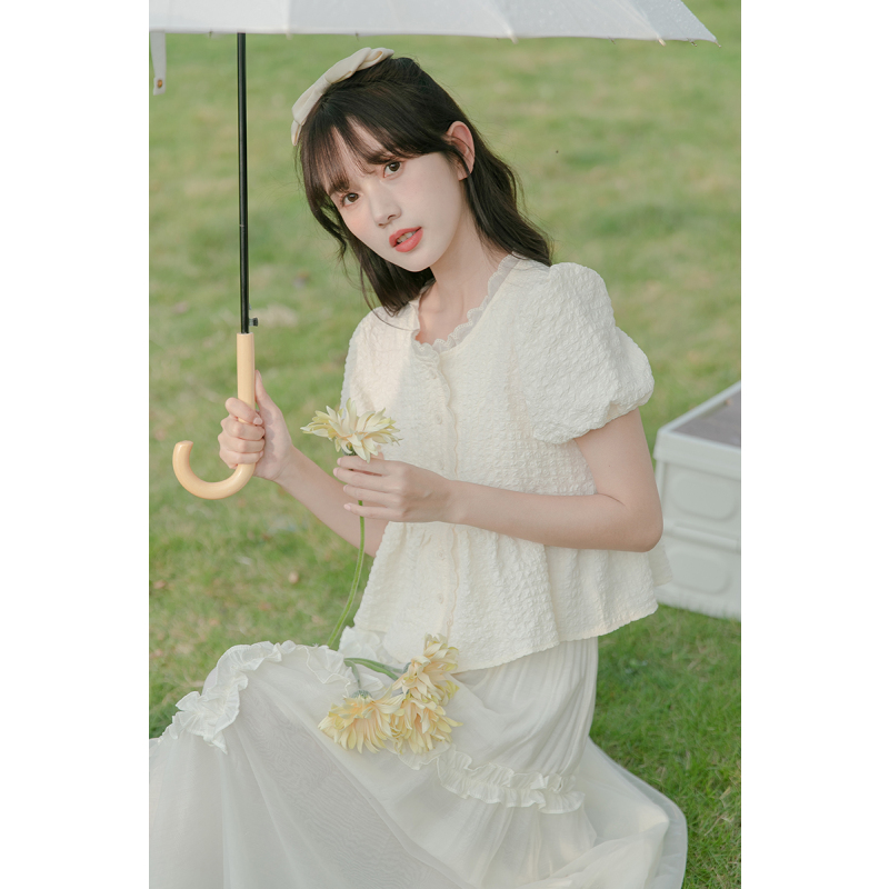 CACHE夏季2022薄纱半身裙女小众a字裙夏小个子森系超仙绝美长裙子