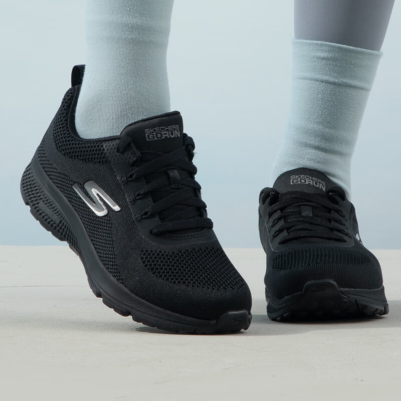 斯凯奇(Skechers)女鞋2023秋季新款运动鞋GORUN训练鞋缓震耐磨轻便透气跑步鞋128288-BBK3_84