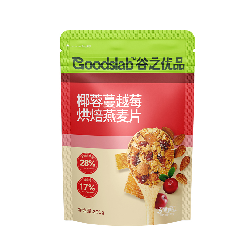 谷之优品椰蓉蔓越莓烘焙燕麦片300g/袋