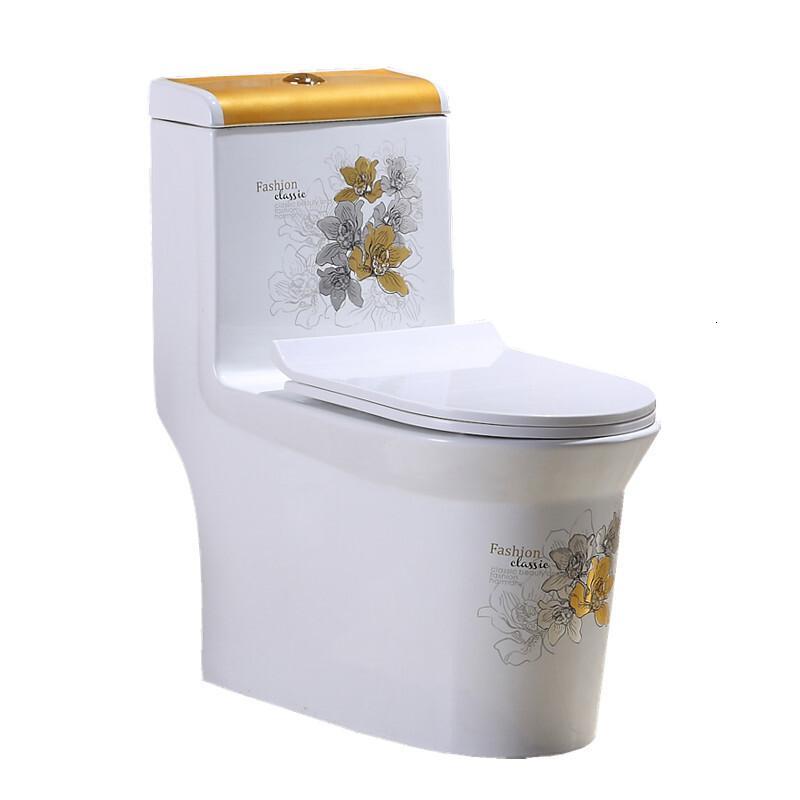 新款大口径马桶家用虹吸式静音彩色坐便器抽水欧式座便器波迷娜BOMINA