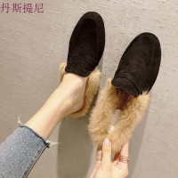 秋季毛毛拖鞋女2018新款搭韩版外穿包头平底穆勒鞋时尚网红拖鞋