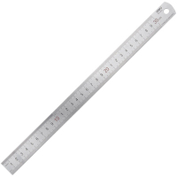 得力 8463 不锈钢直尺 测量绘图刻度尺子 带公式换算表 办公用品30cm