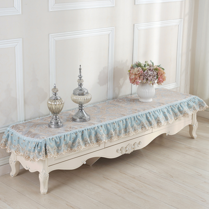 美帮汇欧式电视柜罩台布盖巾电视柜桌布垫台布艺电视机柜防尘罩套鞋柜罩高清大图