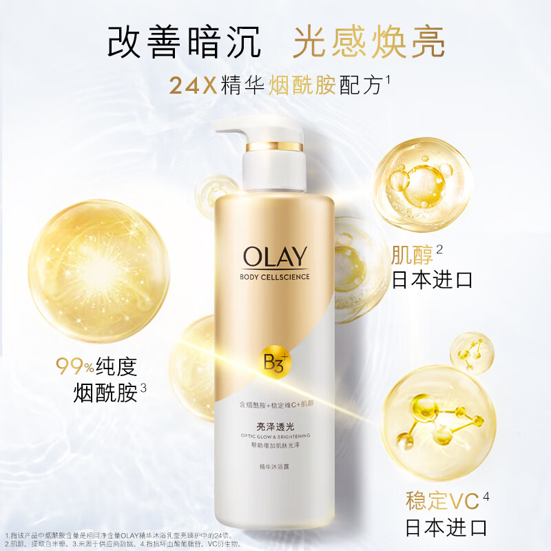 OLAY精华沐浴露莹亮透光500ml高清大图