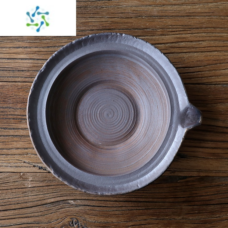 三维工匠日式粗陶鎏金壶承老岩泥壶承铁釉茶承功夫茶具小型茶托盘瓷干泡台茶具