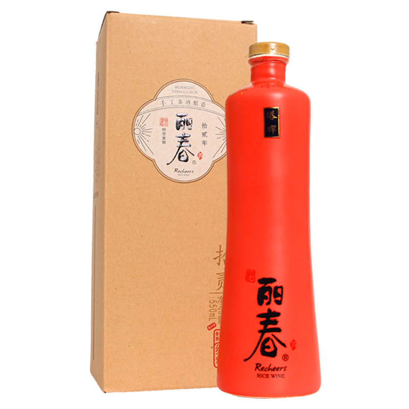 塔牌 绍兴黄酒丽春十二特型黄酒550ml单瓶礼盒花雕酒12年送礼