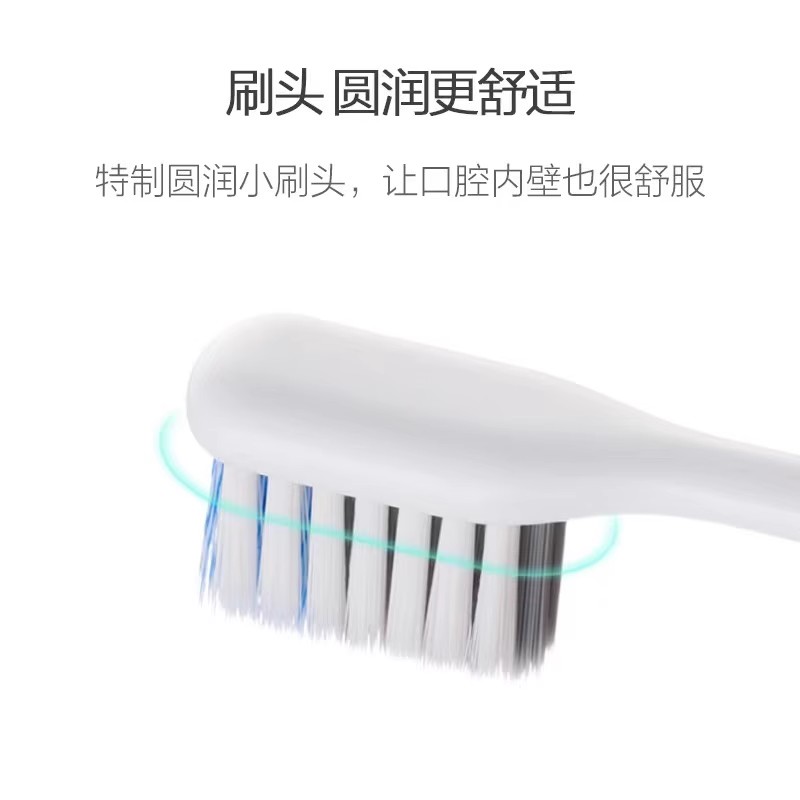 小米贝医生巴氏牙刷四支进口软毛刷成人家用旅行装情侣备用牙线棒高清大图