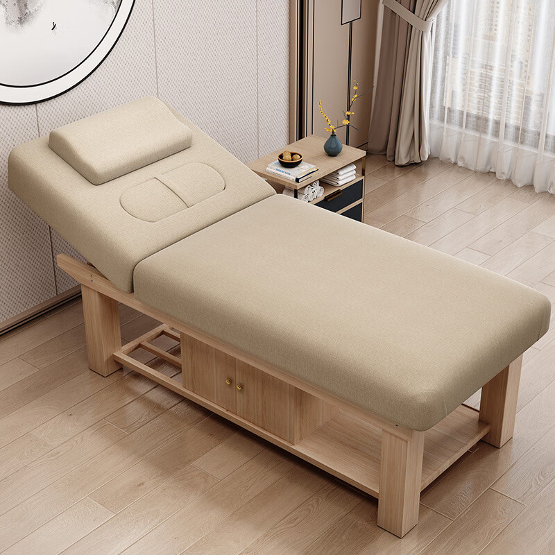 躺椅美容床按摩床理疗床 8cm方腿香槟绒款 70*185