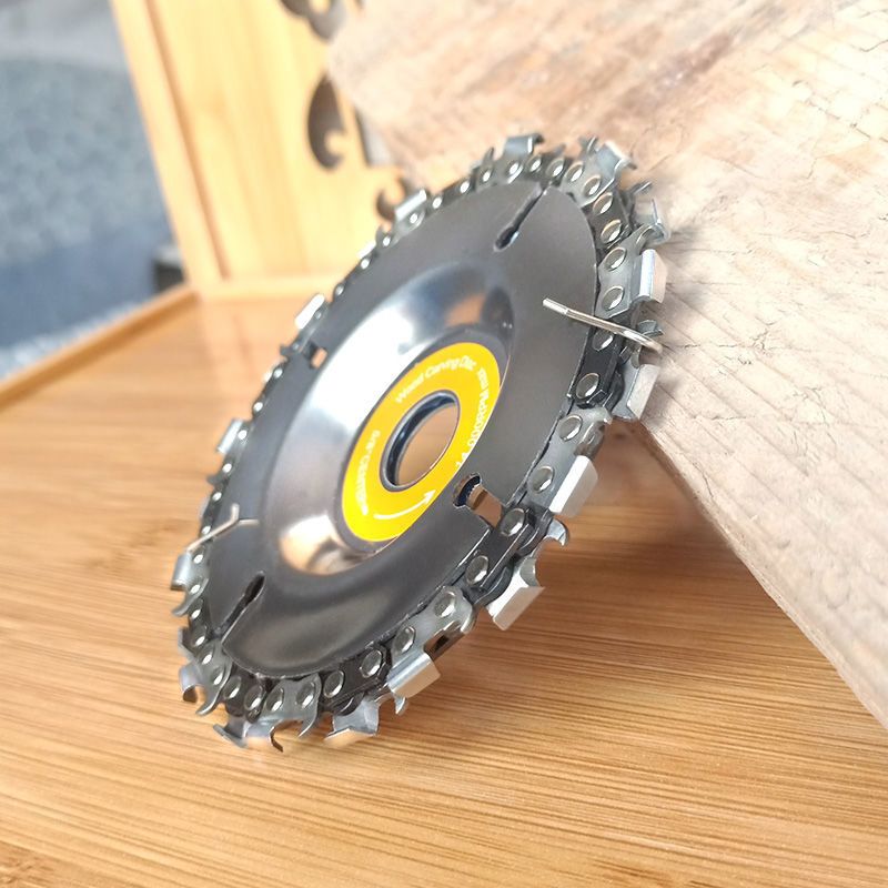 角磨机链条盘4寸22齿木工开槽锯片切削打磨雕刻磨盘磨光机切割片 工业