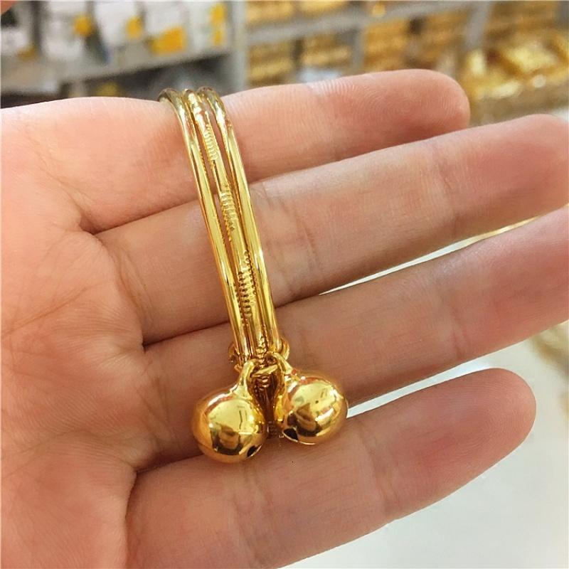 沙金三环套圈细手镯镀金饰品防过敏手链镀黄金龙凤镯结婚首饰送女朋友老婆生日礼物送女朋友七夕情人节礼物
