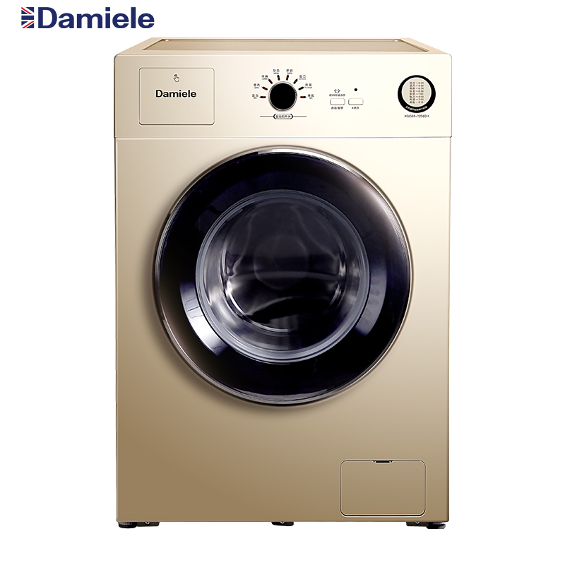 达米尼(Damiele)XQG80-1206DH 8公斤 滚筒洗衣机 洗干一体机 全自动家用洗衣机烘干机 下排水（金色）
