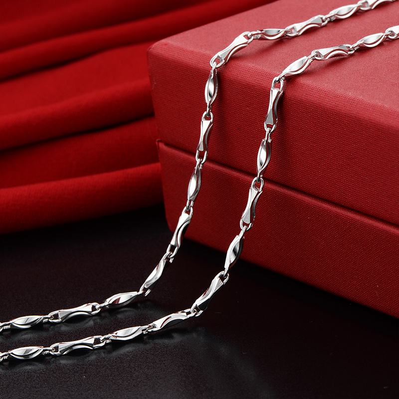 925银元宝链男士项链时尚霸气情侣项链男款男女银项链银饰品送女朋友
