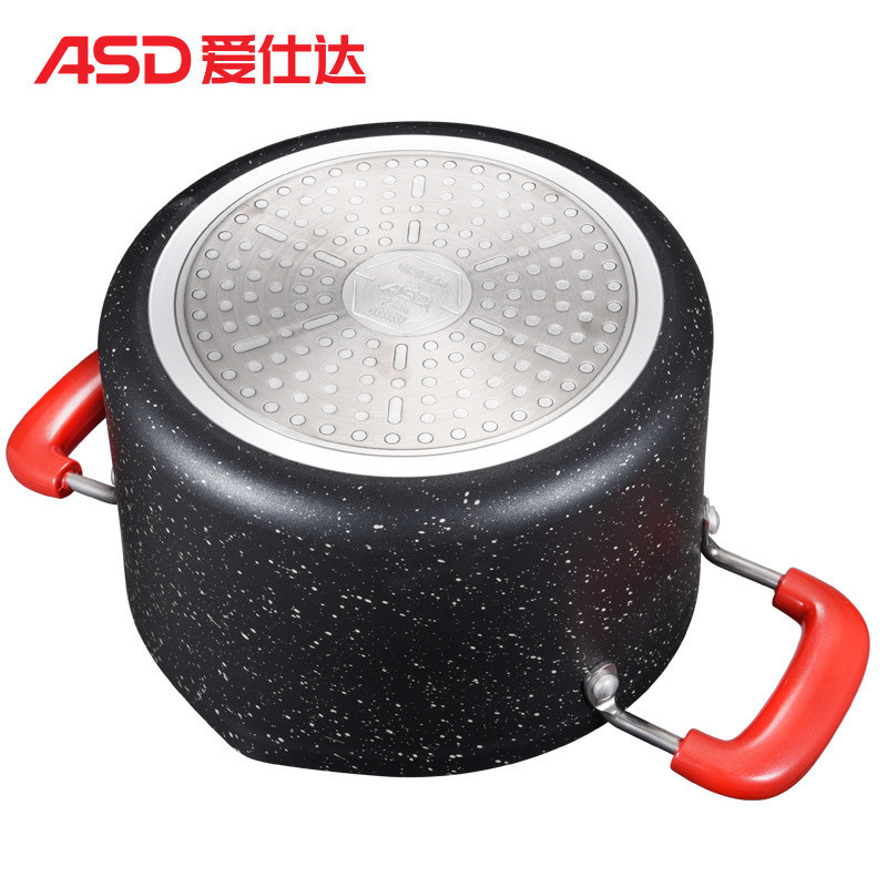 爱仕达(ASD)汤锅 TL20S1WG 20CM麦饭石色不粘汤锅双流嘴双耳家用汤锅电磁炉通用