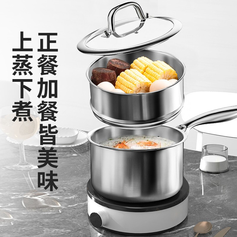 奶锅316不锈钢食品级加厚无涂层宝宝辅食锅电磁炉通用小蒸锅1310高清大图